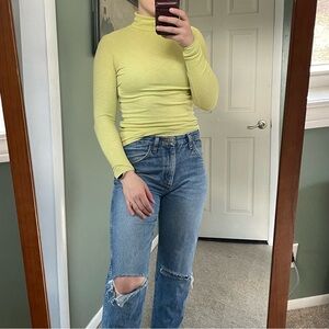 Aerie Soft Ribbed Lime Top